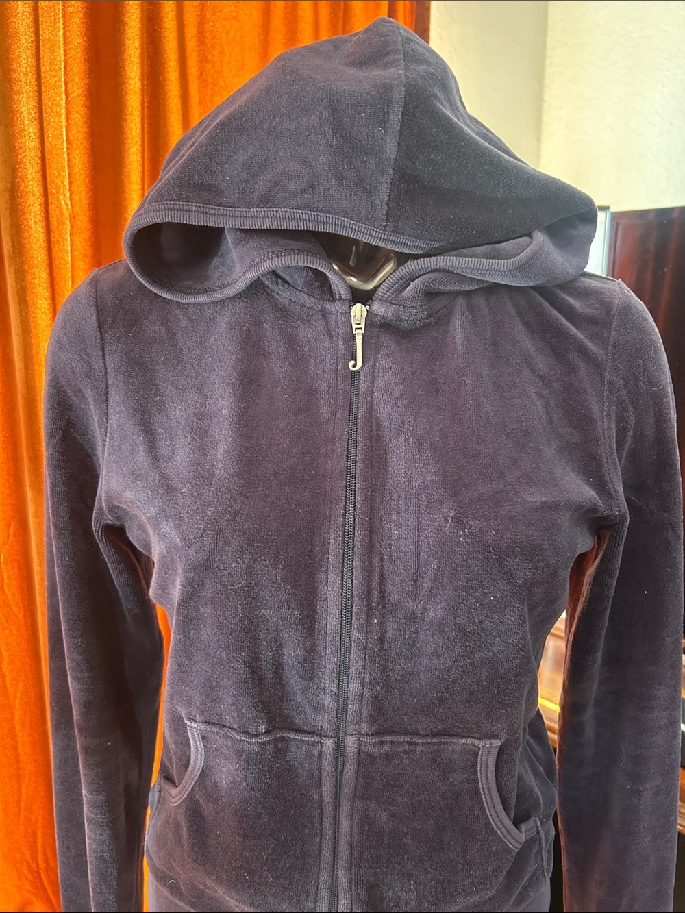 Juicy Couture Dark Navy Velour Zip Hoodie - Picture 2 of 4